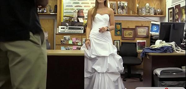  Woman in her wedding dress pounded hard by pawn dude